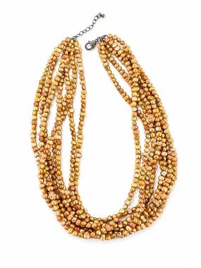 Silpada Multi-Strand Golden and Copper Pearl Necklace
